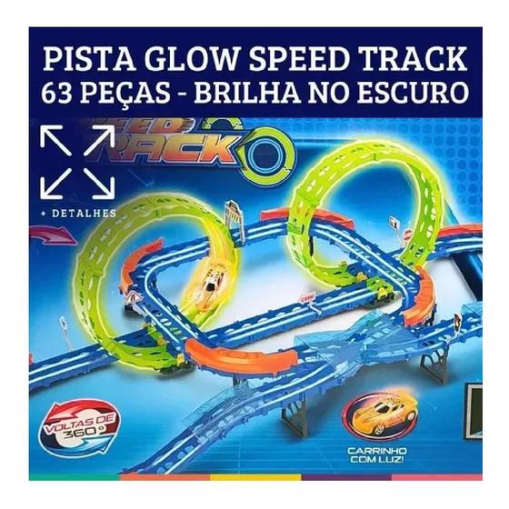 Imagem de Pista infantil glow speed track 63 peças zippy toys