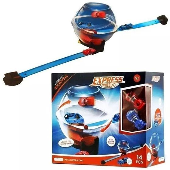 Pista Super Globo Hot Express Wheels 2 Carrinhos e 14 Peças Indicado para +5 Anos Multikids - BR1022 Menor preço em Pista Super Globo Hot Express Wheels 2 Carrinhos e 14 Peças Indicado para +5 Anos Multikids - BR1022