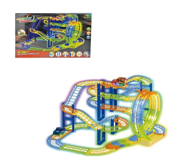 Imagem de Pista Track Color Dino Carrinho Infantil Pista 6,38 Mts