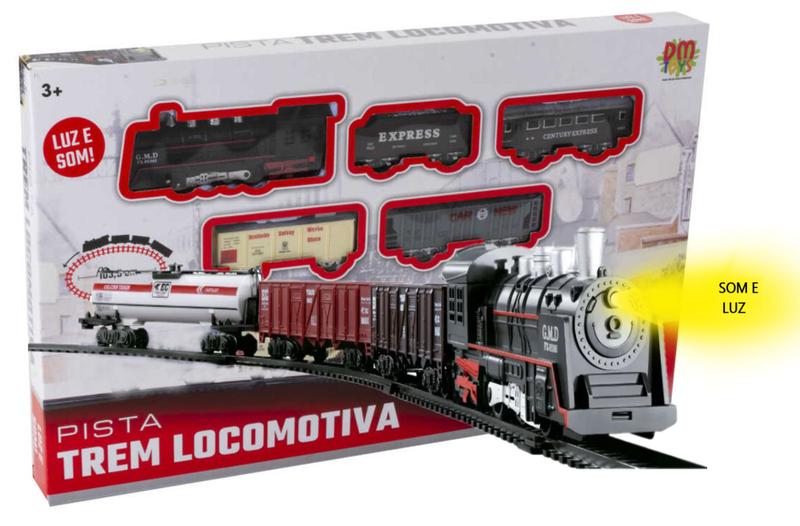 Pista Trem Locomotiva Com Luz E Som Menor preço em Pista Trem Locomotiva Com Luz E Som
