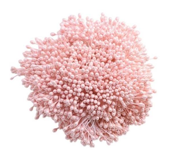 Imagem de Pistilo para Artesanato Flor Rosa Claro 6cm com 100 unidades