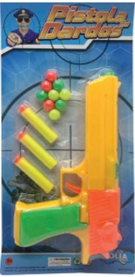 Imagem de Pistola de brinquedo arminha lança dardos brinquedo plástico