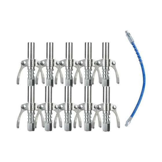 Imagem de Pistola de Graxa Alta Pressão 10000psi - Com Acoplador, Bico, Mangueira, Bomba e Adaptador NPT 1/8