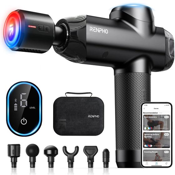Imagem de Pistola de Massagem RENPHO Deep Tissue com Calor e Frio - Bluetooth