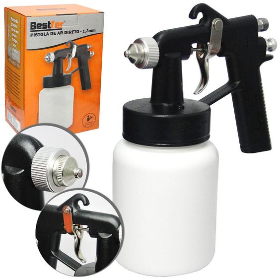 Pistola de Pintura Ar Direto 1,3mm Com 2 Bicos 650ml Bestfer - Pistola ...