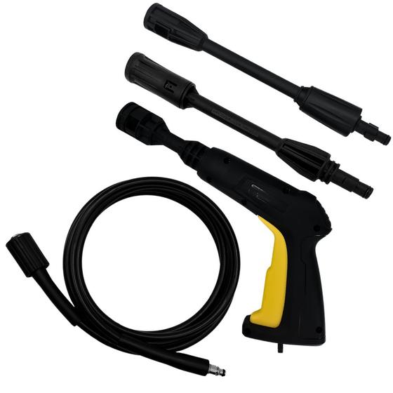 Imagem de Pistola Gatilho Slim com Extensor Bico Leque e Mangueira Nylon 3m Compatível com Lavajato Tekna HLX16001V