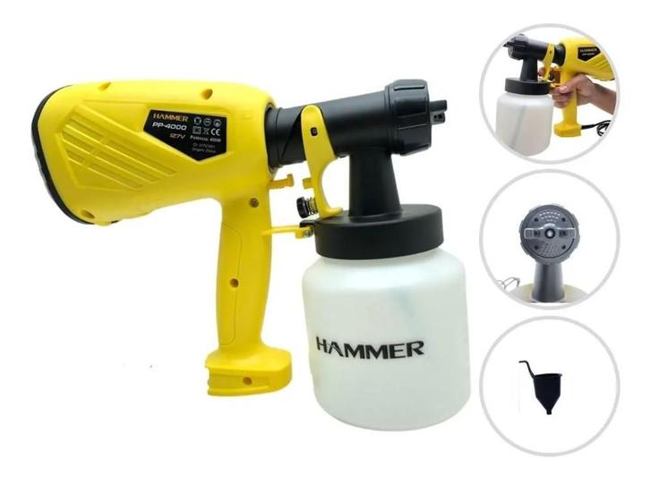 Pistola Pulverizadora Elétrica 800ml 400W HAMMER-PP4000 é boa?