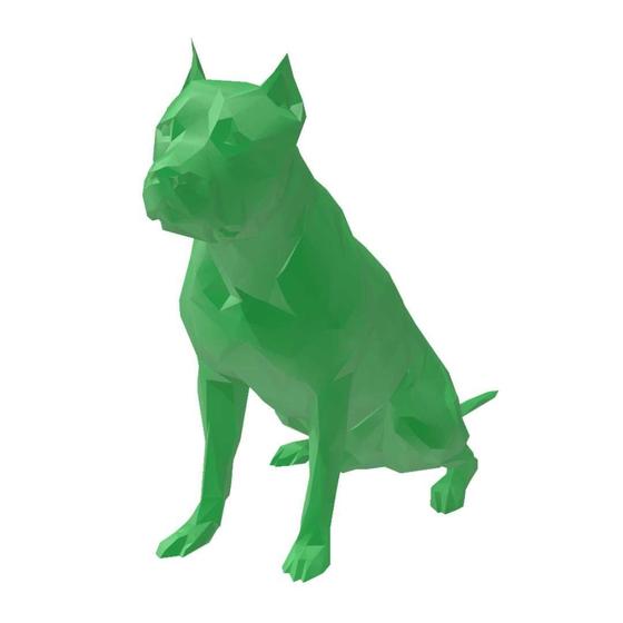 Imagem de Pitbull Low Poly Geométrico Decoração 3D 14Cm