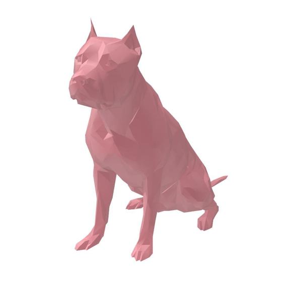 Imagem de Pitbull Low Poly Geométrico Decoração 3D