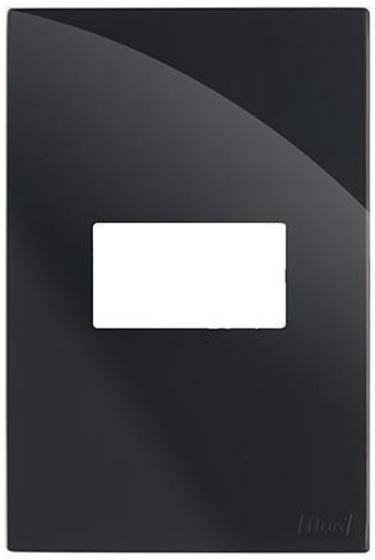 Imagem de Placa 1 Mod. Horizontal Com Suporte 4X2 Recta Black Gloss