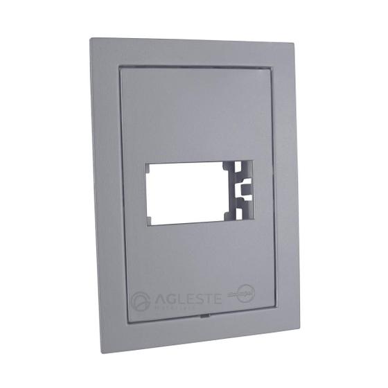 Imagem de Placa 1 Módulo Horizontal c/ Suporte Cinza