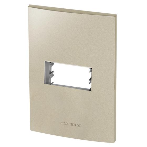 Imagem de Placa 1 Módulo + Suporte 4X2 - Inova Champanhe - 85426