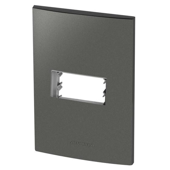 Imagem de Placa 1 Módulo + Suporte 4X2 - Inova Grafite - 85476