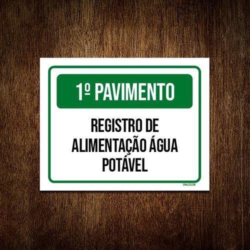 Imagem de Placa 1 Pavimento Térreo Registro Água Potável 27X35