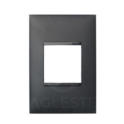 Imagem de Placa 2 Modulos Juntos Com Suporte 4X2-Pial Plus + Preto