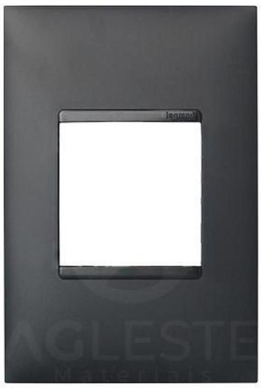 Imagem de Placa 2 Modulos Juntos Com Suporte 4X2-Pial Plus + Preto