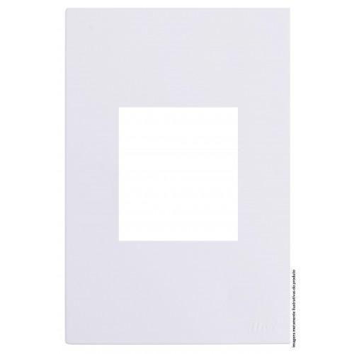 Imagem de Placa 2 Modulos Juntos Com Suporte 4X2 Recta Branco Gloss