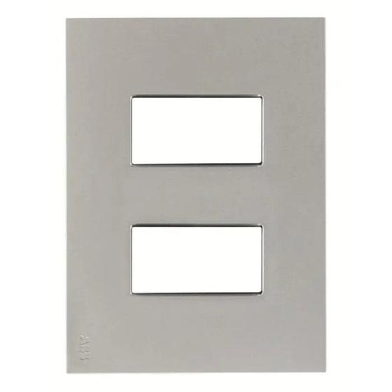 Imagem de Placa 2 Postos Separados 4X2 Prata Step 2Cl0N437223Br Abb