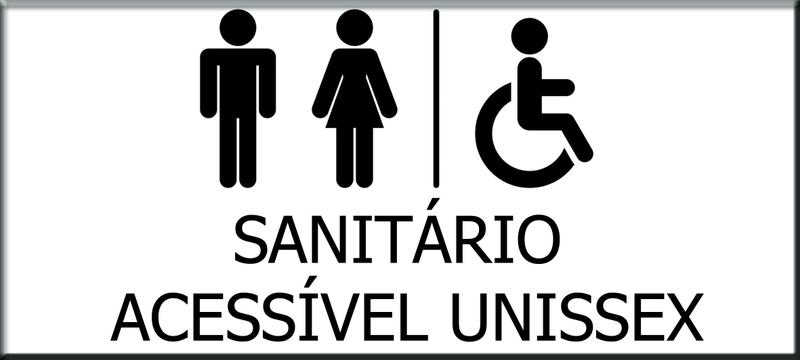 Imagem de Placa 20x9 sanitário acessível unissex adesivado