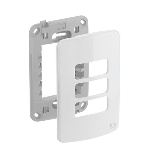 Imagem de Placa 3 Postos 4 X 2 Branco Com Suporte Compose Weg