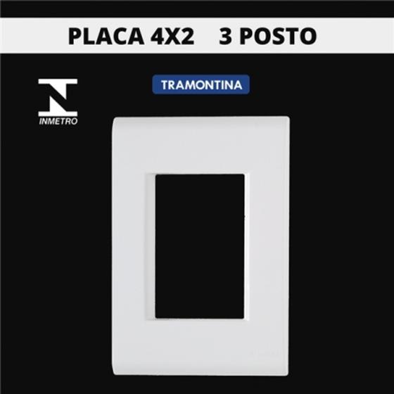 Imagem de placa 3 postos 4x2 liz branco juntos (tramontina)