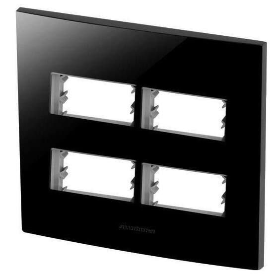 Placa 4 Módulos + Suporte 4X4 - Inova Black Piano - 85531 - Alumbra ...