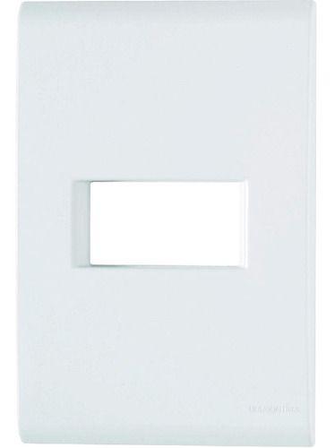 Imagem de Placa 4 x 2 + Suporte Com 1 Posto Horizontal Branco - Tramontina Liz