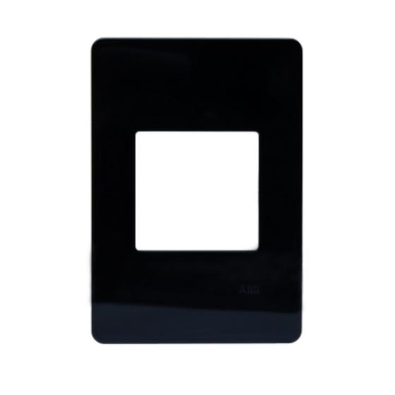 Imagem de Placa 4x2 2 Modulos Horizontal N1372.1 PT Preta, Linha Unno Life, ABB
