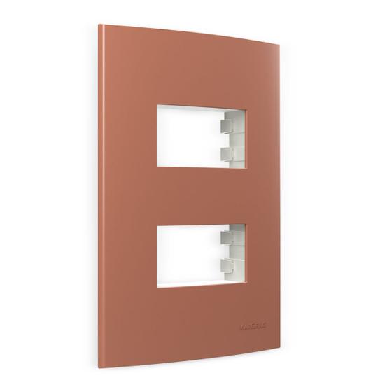 Imagem de Placa 4x2 2 Postos sep c/ Suporte Nutshell Sleek Colors MG