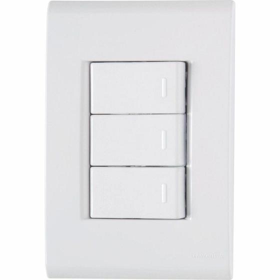 Imagem de Placa 4x2 + 3 interruptores simples 10a/250v