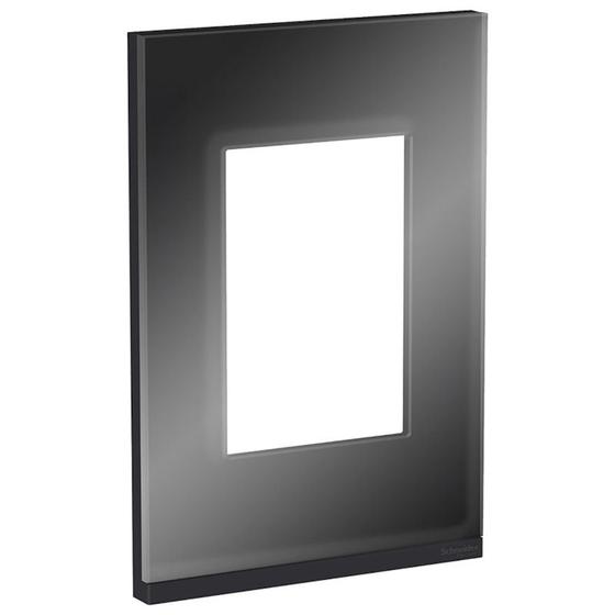 Imagem de Placa 4X2 3 Módulos Glass Dark Orion Class Schneider