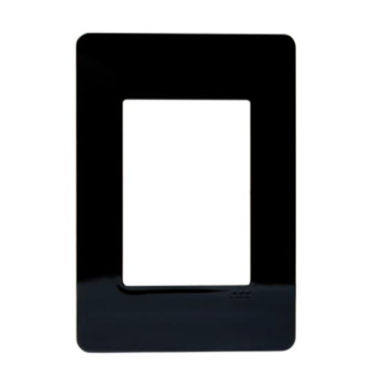 Imagem de Placa 4x2 3 Modulos Horizontal N1373.1 PT Preta, Linha Unno Life, ABB