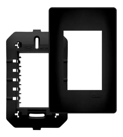 Imagem de Placa 4x2 Preta 03 Módulos Com Suporte SHP - Fame