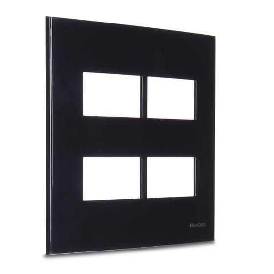 Imagem de Placa 4x4 4 Postos Separados Sleek Ebony- Preta Margirius