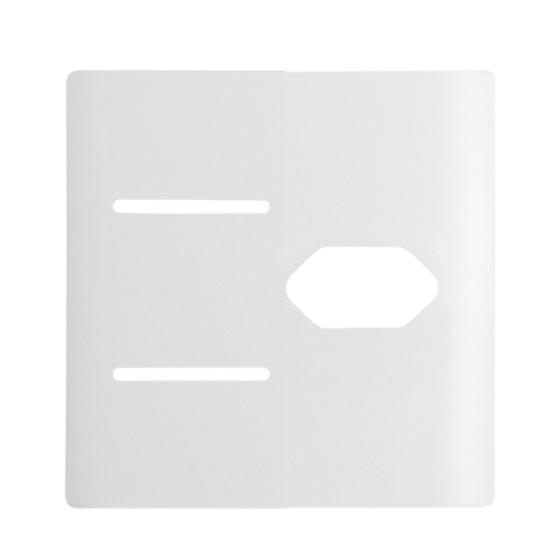 Imagem de Placa 4x4 para 2 Interruptores e 1 Tomada + Suporte Branco da Linha Novara - 1100/107 -  DICOMPEL