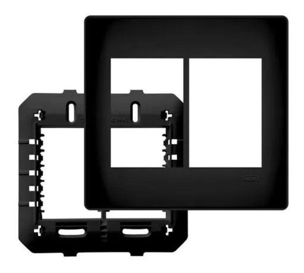 Imagem de Placa 4x4 Preta 06 Módulos Com Suporte - Fame