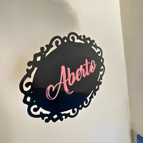 Imagem de Placa Aberto e Fechado Em Acrílico Alto Padrão Variações