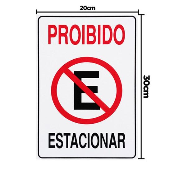 Imagem de Placa Acesso 20x30 Proibido estacionar P-1