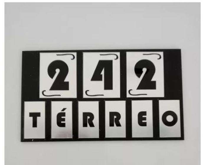 Imagem de Placa Acrílico Numeração Casa Condomínio Comércio 25x15cm