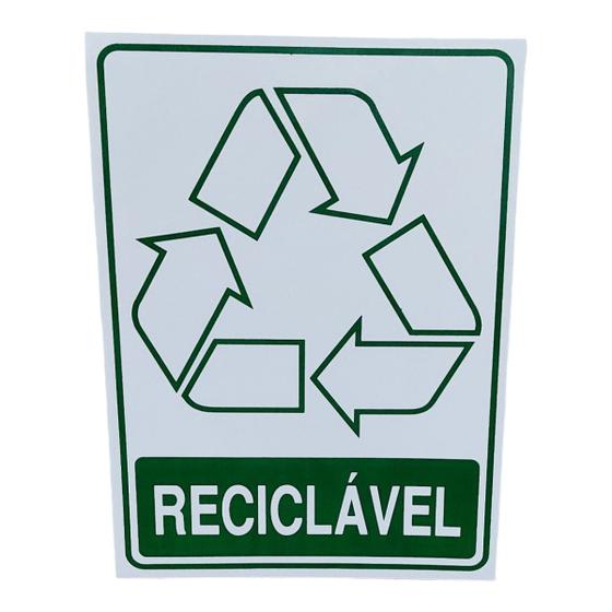 Imagem de Placa adesiva Sinalização lixo reciclavel 15x20 cm adesivo