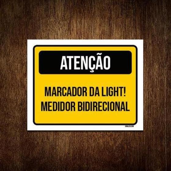 Imagem de Placa Amarela Atenção Marcador Da Light 18X23