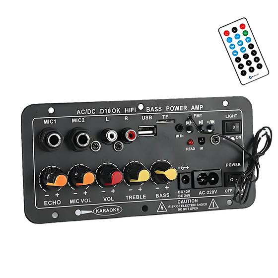 Placa Amplificadora Digital Bluetooth 12v 220v Microfone Duplo Amplificador De Karaokê Alto-falante Menor preço em Placa Amplificadora Digital Bluetooth 12v 220v Microfone Duplo Amplificador De Karaokê Alto-falante