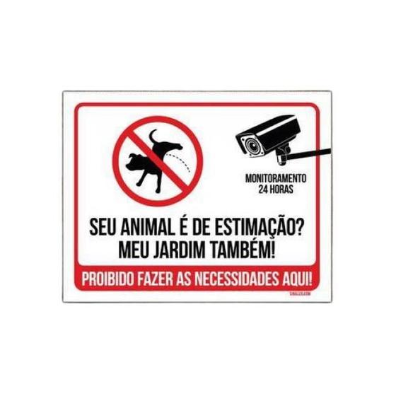 Imagem de Placa Animal Estimação Jardim Proibido Fazer Coco 18X23