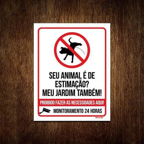 Imagem de Placa Animal Estimação Jardim Proibido Fer Coco V 36X46