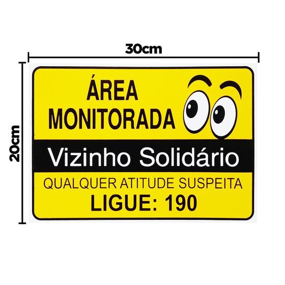 Imagem de Placa Área Monitorada Vizinho Solidário - S-218/2 F9E