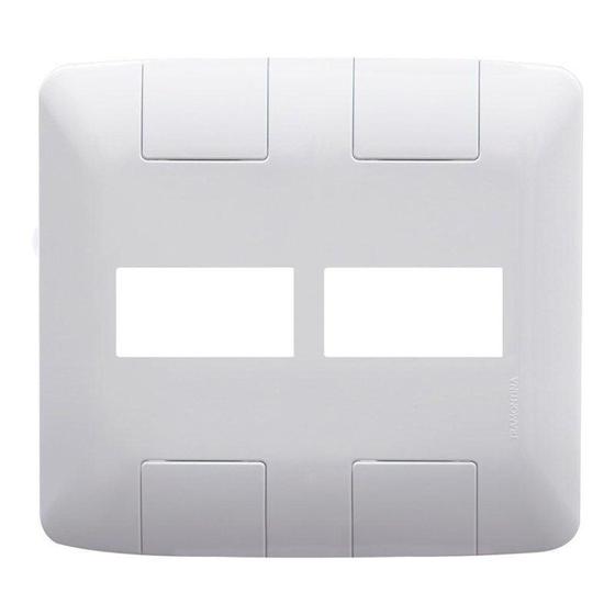 Placa Aria 2 Módulos 4x4 Branco Tramontina Menor preço em Placa Aria 2 Módulos 4x4 Branco Tramontina