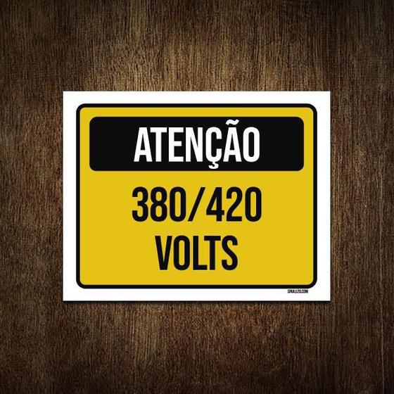 Imagem de Placa Atenção 380 420 Volts 27X35