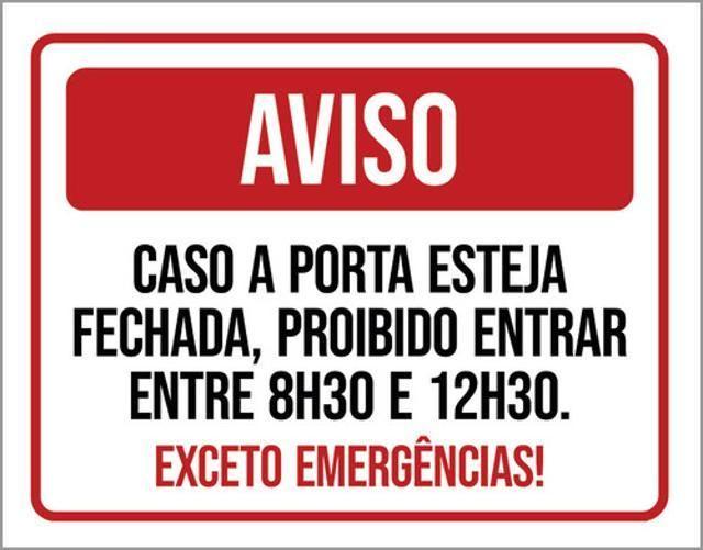 Imagem de Placa Atenção Caso Porta Fechada Proibido Entrar 27X35