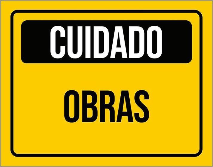 Imagem de Placa Atenção Cuidado Sinalização Obras 36X46