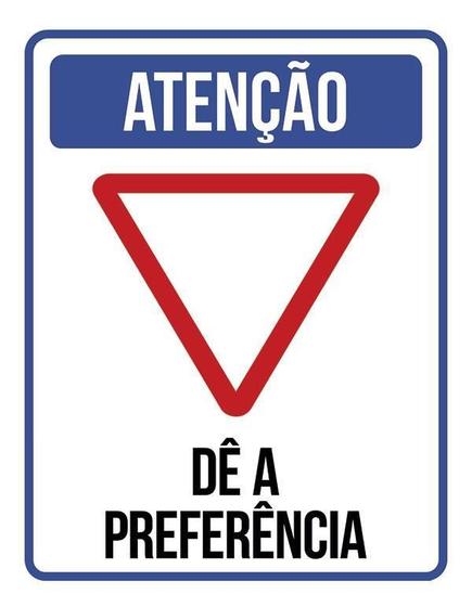 Imagem de Placa Atenção Dê A Preferência 27X35